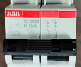 Su202m-k15 Abb Mini Circuit Breaker 15 Amp 480 Vac 2-pole Din Rail New In Box #3