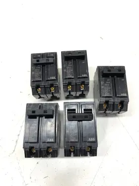 Thqb2120 Abb Lot Of 5 20 Amp Double Pole Bolt-on Breaker