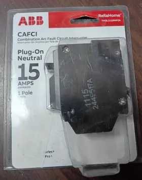 Thql1115paf2a Abb Circuit Breaker Afci 15 Amp 120v 1-pole New In Packaging