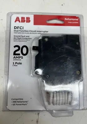 Thql1120dfa Abb 20 Amp Single-pole Dual Function Arc Fault/gfci Breaker