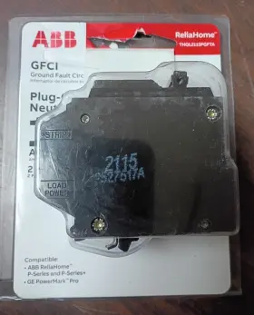 Thql2115pgfta Abb Gfci Circuit Breaker 15 Amp 120/240v 2-pole New In Packaging