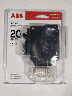 Thql2120gfta Abb 20 Amp Double Pole Ground Fault Breaker With Self-test