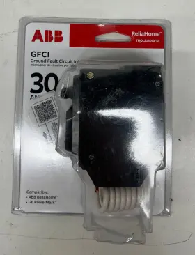 Thql2130gfta Abb 30 Amp Double Pole Ground Fault Breaker With Self-test Thql2130gft