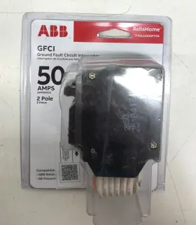 Thql2150gft2a Abb 50 Amp 240-v Double Pole Ground Fault Breaker With Self-test
