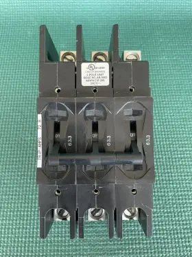 209-3-1rec5-33297-6 Airpax 63.3amp 3 Pole Circuit Breaker 240v Used/nice