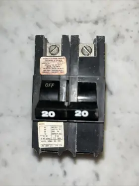 American Federal Pacific 662324118825 20 Amp Fpe Stab-lok 2 Pole Circuit Breaker #2