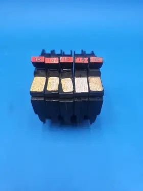 Nc115 American Fpe Lot Of 5 Federal Pacific Circuit Breakers Stab-lok 1 Pole 15 Amp Thin #2