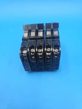 Nc115 American Fpe Lot Of 5 Federal Pacific Circuit Breakers Stab-lok 1 Pole 15 Amp Thin #3
