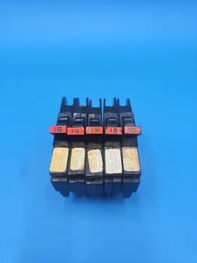 Nc115 American Fpe Lot Of 5 Federal Pacific Circuit Breakers Stab-lok 1 Pole 15 Amp Thin