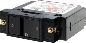 Blue Sea Systems 20655 7406 Single Pole Small Case 2 Inch Flat Rocker Circuit Breaker 30 Amp