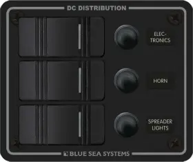 8374-bss Blue Sea Systems - Panel H2o 12vdc Clb 3pos Blk V 1ea