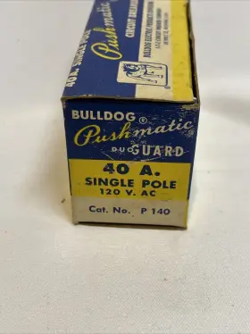 P140 Bulldog Pushmatic P 140 40 Amp Circuit Breaker 120v 1 Pole Nos