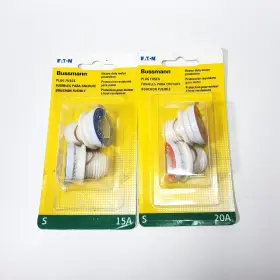 Bussmann 051712102414 S Plug Fuse Lot - 15a And 20a Bp/s-20 Bp/s-15