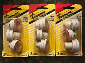 Sl-20 Bussmann Bp/sl-20 Bp/s-20 3 Pk Of New 20a Bp Plug Fuses Time Delay Lot 9