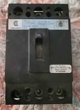 Cd3125w Challenger 3 Pole 125a 240vac Circuit Breake J7
