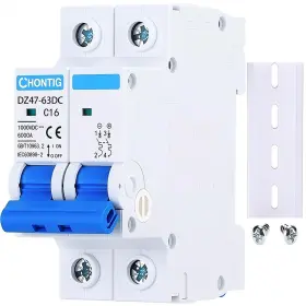 Dz47-dc-1000 Chontig 16 Amp Miniature Dc Circuit Breaker 1000v 2 Pole Solar Pv