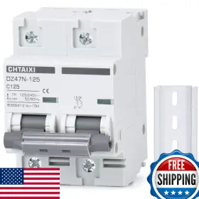 B09ys2jp31 Chtaixi Ac Miniature Circuit Breaker 125a 120v 240v 2 Pole Din Rail Mount
