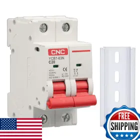 B0fp21l89p Cnc Ac Miniature Circuit Breaker 20a 120v/240v 2-pole Din Rail Mount