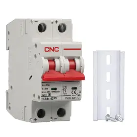 Ycb8s-63pv Cnc Dc Miniature Circuit Breaker 2 Pole 1000v 20a Solar Pv Din Rail