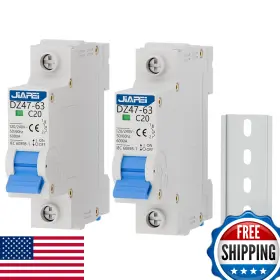 B0dk41b71j Cnjiapei 2 Pack Miniature Circuit Breaker 1 Pole 20 Amp 120v/240v Ac Thermal Magnetic