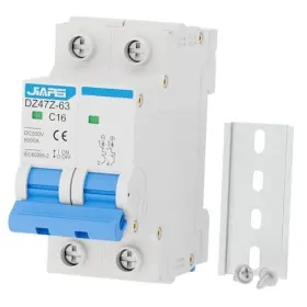 Dc500v2p-16a Cnjiapei Dc Miniature Circuit Breaker 500v 2 Pole 16 Amp Isolator For Solar Pv 16a
