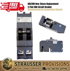 Ubiz280 Connecticut Electric Zinsco Qc80 Replacement 2-pole 80a Circuit Breaker
