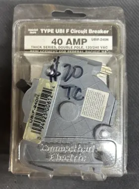 Vpkubif240n Connecticut Electric Ubif-240n Circuit Breaker. New 40amp 2pole Thick Series J2