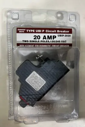 Vpkubip2020 Connecticut Electric 20a 1.5in 1 Pole Replacement Pushmatic Twin Circuit Breaker