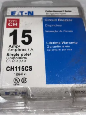 Ch115cs Cutler-hammer 782114752500 Eaton Ch Circuit Breaker 15a 1 Pole New