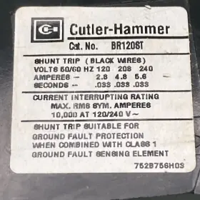 Br120st Cutler-hammer 20 Amp 1 Pole 120/240v Shunt Trip Circuit Breaker #2