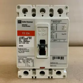 Fd3110 Cutler-hammer Fd 3 Pole 110 Amp 600v Red Label Circuit Breaker