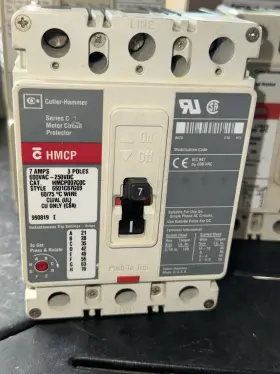 Hmcp007c0c Cutler-hammer 7amp 3 Pole 600vac. Cleaned &