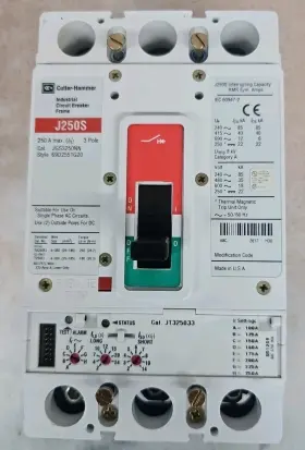 Jgs3250nn Cutler-hammer Circuit Breaker 250 Amp 600 Vac 3 Pole See Pics