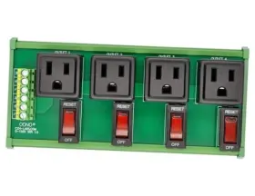 D-1565t Czh-labs Din Rail Mount Ac 120v Nema 5-15r 4 Receptacle Outlet Power Module