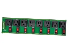 D-1566t Czh-labs Din Rail Mount Ac 120v Nema 5-15r 8 Receptacle Outlet Power Module