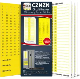 Cznzn 313089712703 Electrical-panel Labels Circuit Breaker-box Stickers - 48 3 Blank Number Directo
