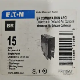 Brn115af Eaton 15 Amp Single Pole Br Combination Afci Circuit Breaker