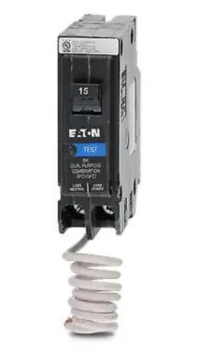 Brn115df Eaton 15 Amp 1 Pole 120 Volt Dual Function Circuit Breaker