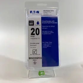 Brn220gfcs Eaton New 20 Amp Double Pole Circuit Break With Ground Fault Protection