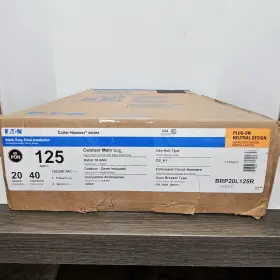 Brp20l125r Eaton 125a 120/240v 20-space 40-circuit Outdoor Main Lug New