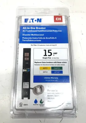 Chfn115a1cs Eaton Ch 15 Amp All In One Afci/gfci Breaker New