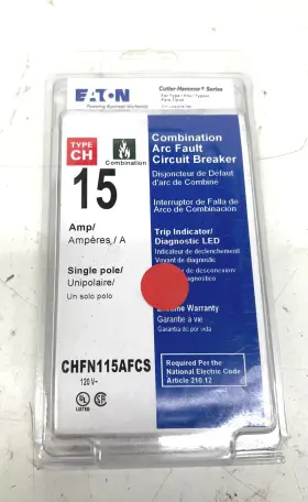 Chfn115afcs Eaton Cutler Hammer 15 Amp 120-v/240-v Single Pole Afci Pigtail Circuit Breaker