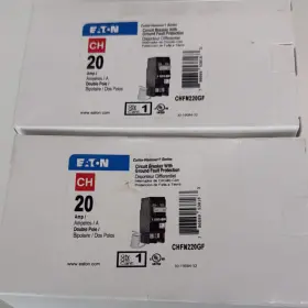 Eaton Chfn220gf 20a 2-pole Gfci Circuit Breaker 120/240v Ac Rectangular