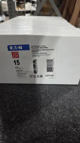 Chfp115gf Eaton 15a Ground Fault Plug On Neutral Single Pole Circuit Breaker