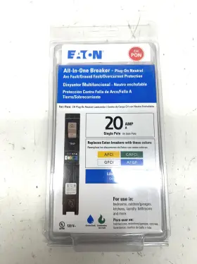 Chfp120a1cs Eaton Ch 20 Amp All In One Af/gf Plug-on-neutral Breaker New