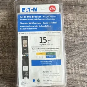 Cudp115a1cs Eaton 15a Single Pole Plug-on Neutral Breaker Af/gf Protection