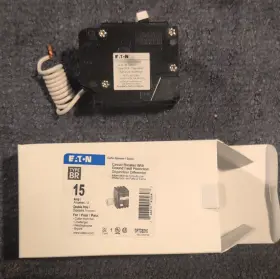 Gftcb215 Eaton Type Br 15a Double Pole Circuit Breaker Ground Fault Protection