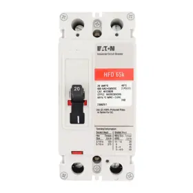 Hfd2020 Eaton Circuit Breaker Hfd 600vac 250vdc 2-pole 20-amp