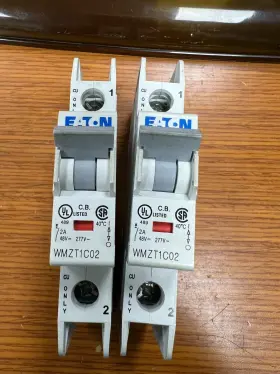 Wmzt1c02 Eaton 2 Amp Din-rail Mount Circuit Breaker 277 Vac 1 Pole Lot Of