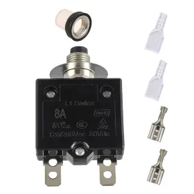 Eplzon Ep-2p-25a 10a Manual Reset Push Button Circuit Breaker 125/250v Ac 50v Dc